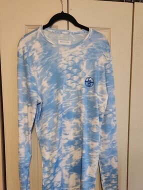 Lincoln Outfitters Medium Blue & White Tie-Dye Long Sleeve Shirt